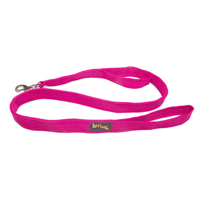 Double Handle Fabric Leash – Pink