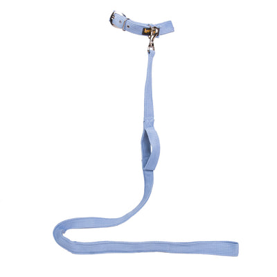 Double Handle Premium Fabric Leash – Sky Blue