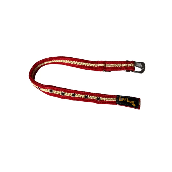 Premium Fabric Collar Buckle Red & Yellow 01