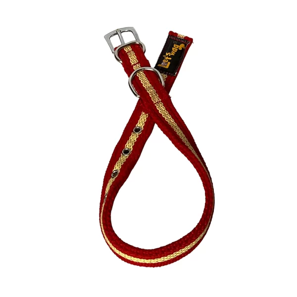 Premium Fabric Collar Buckle Red & Yellow 02