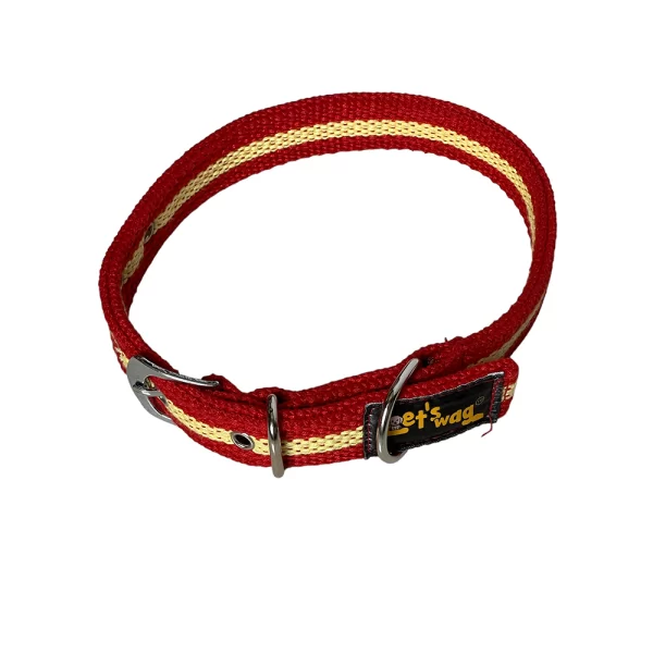 Premium Fabric Collar Buckle Red & Yellow