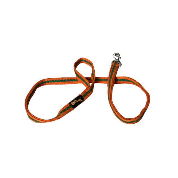 Premium Fabric Leash Single handle Orange & Green