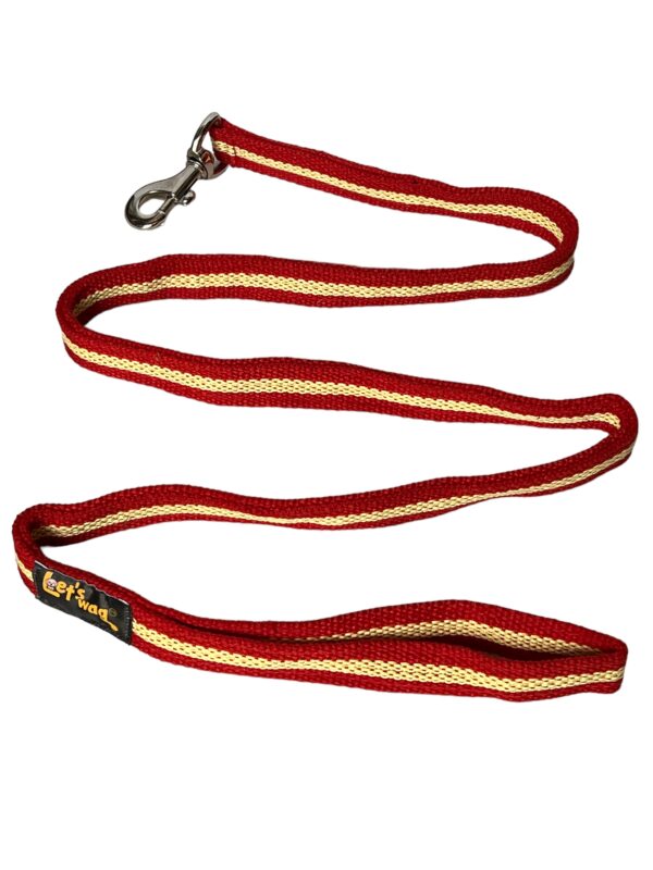 Premium Fabric Leash Red & Yellow